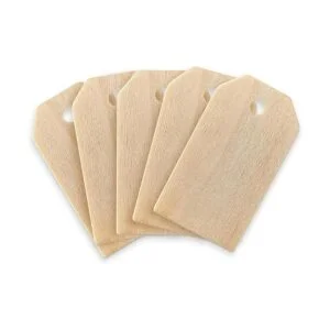 Etiquetas de regalo de madera en blanco de 214 x 114