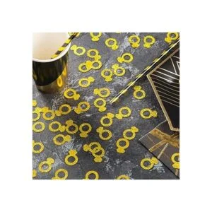 MOWO Anillo de diamante dorado con confeti para decoración_4