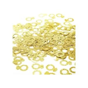 MOWO Anillo de diamante dorado con confeti para decoración_2