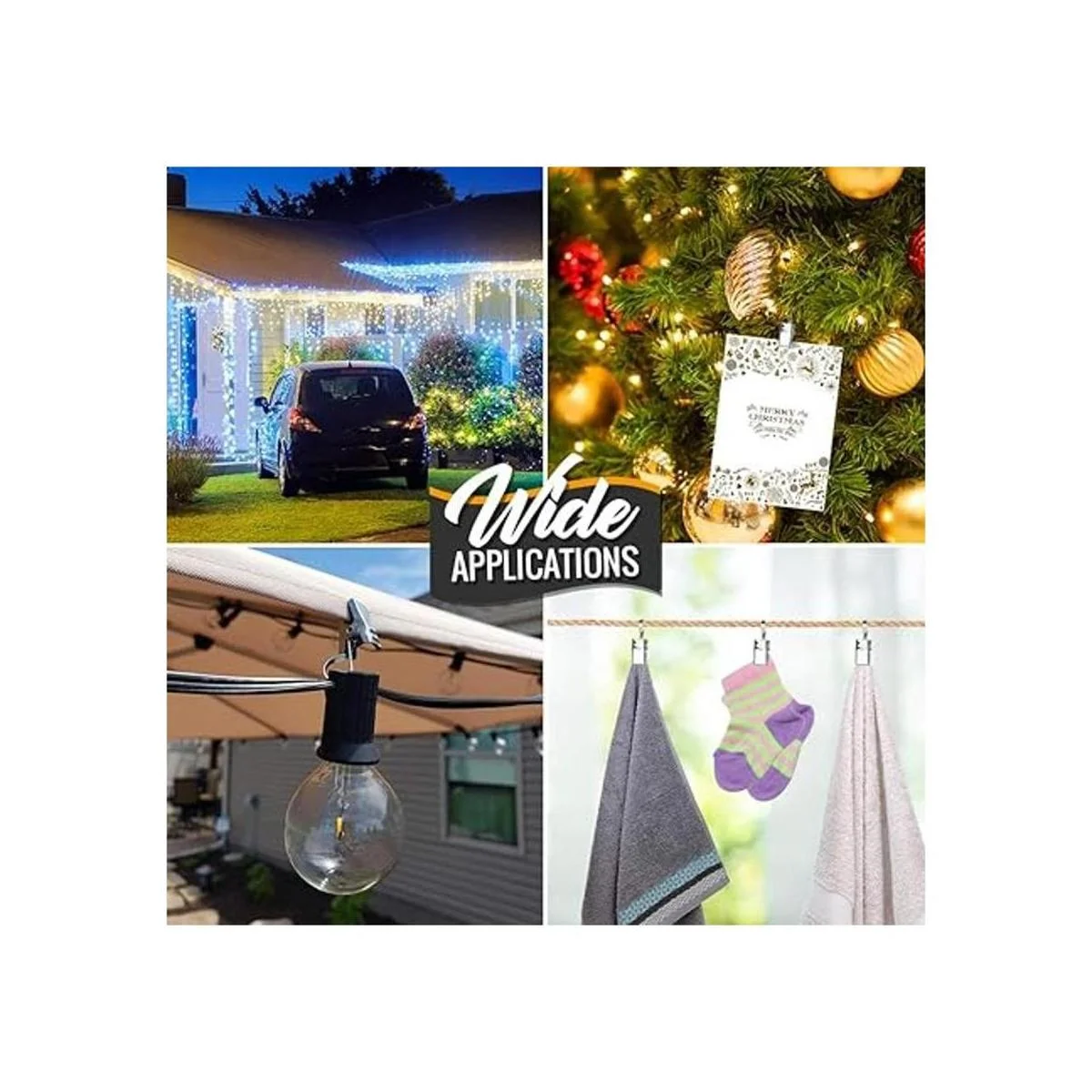 Teenitor Paquete de 25 clips de cortina soporte de luz de_6