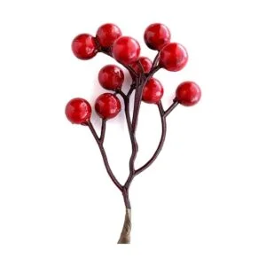 Rocío de tallos de bayas artificiales de tubería roja para