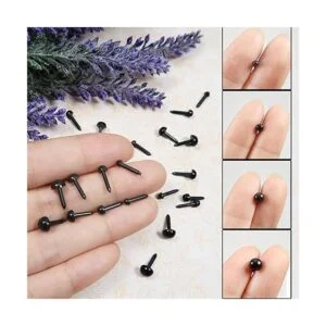 TOAOB 480 mini ojos de seguridad de plástico negro de