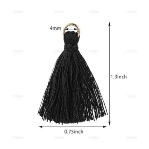 AUEAR 100 piezas mini de borla negra de abalorios