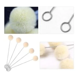 25 piezas de lana Daubers bola cepillo cuero tinte_4