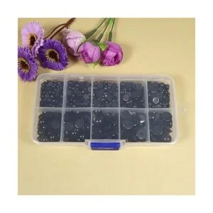 TOAOB 830 cuentas redondas de plástico negro de 0.157 in