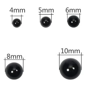 TOAOB 830 cuentas redondas de plástico negro de 0.157 in