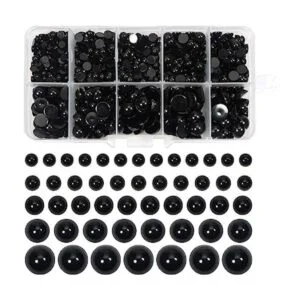 TOAOB 830 cuentas redondas de plástico negro de 0.157 in