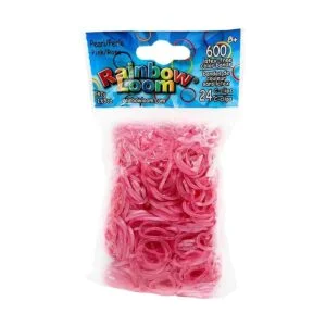 Rainbow Loom Bandas de goma rosa perlado con 24 clips en_1