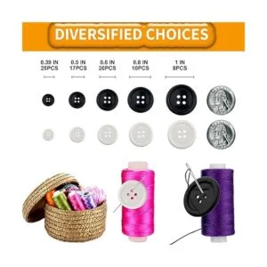 162 botones de costura de resina mixta botones ecológicos