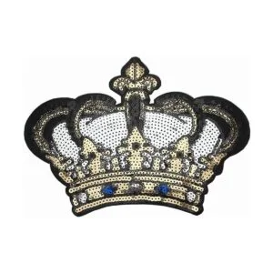 Dandan DIY Parche bordado de corona grande con lentejuelas_1