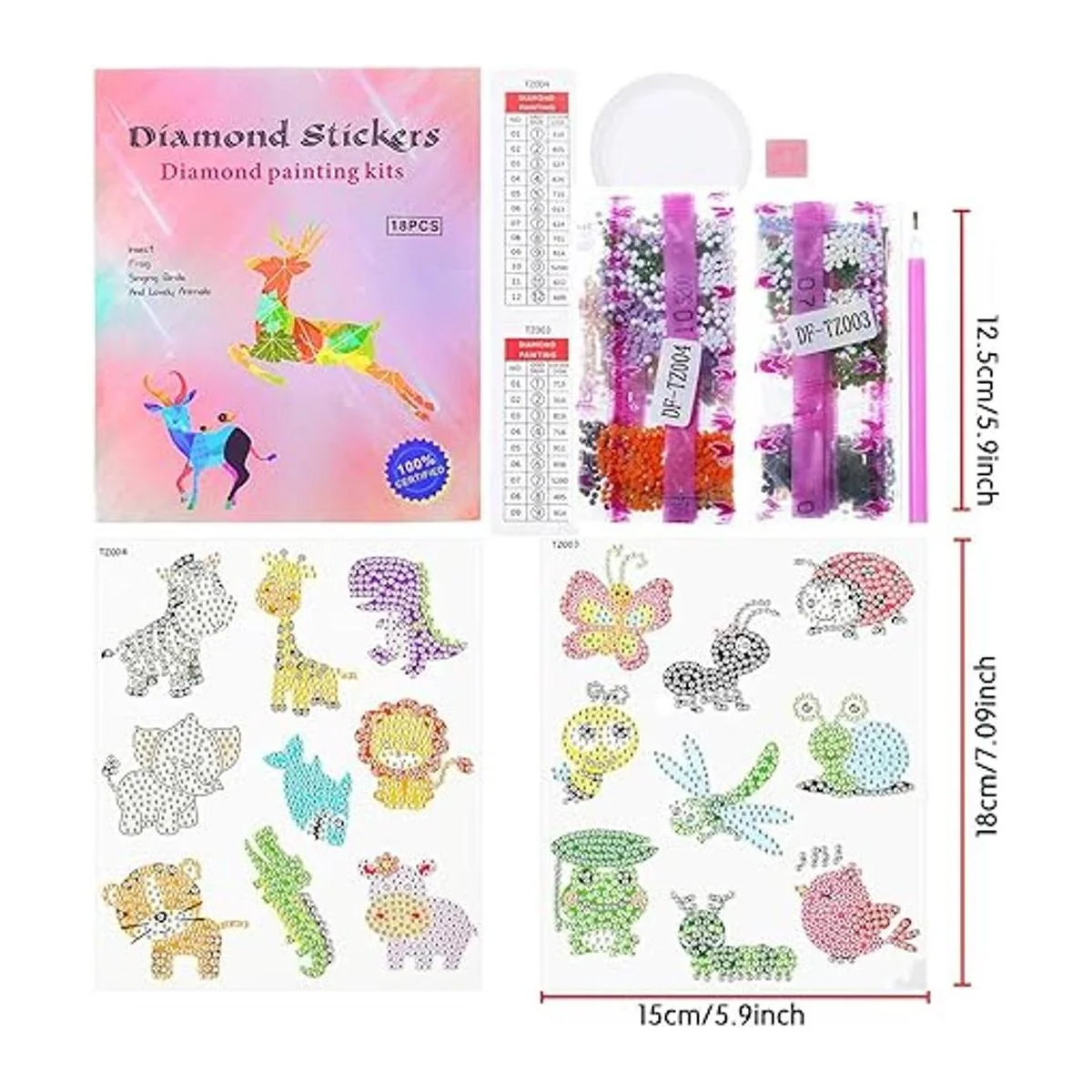 Kit Sinceroduct de pintura de diamante 18 piezas de_2