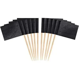 JAVD 100 banderas de palillos de dientes en blanco negro_1