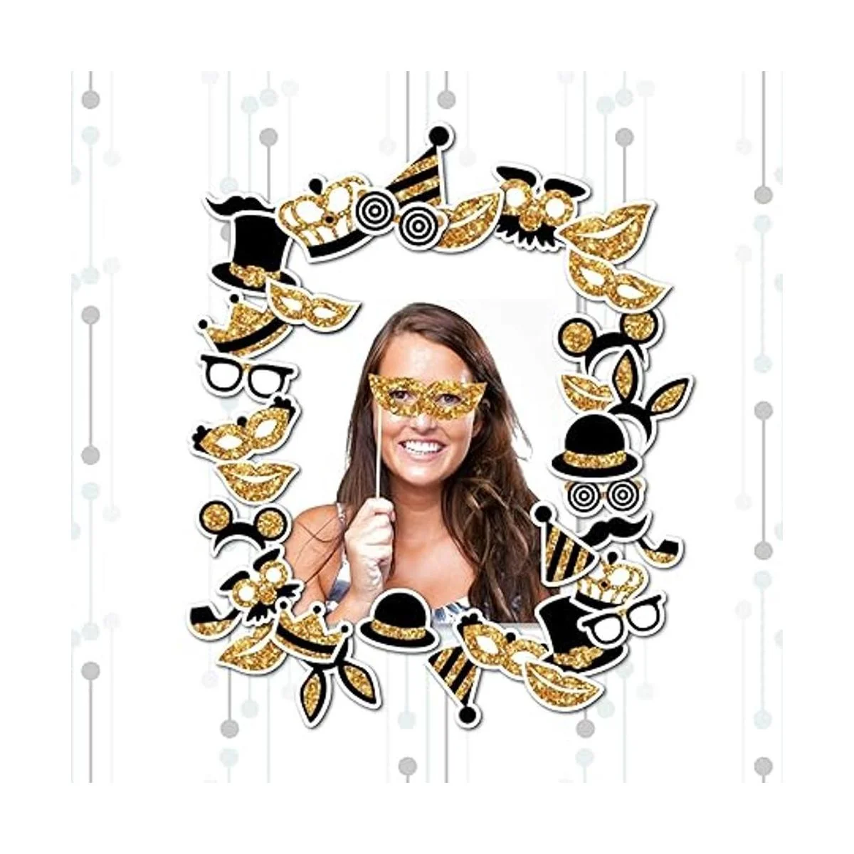 Accesorios para cabina de fotos dorada totalmente