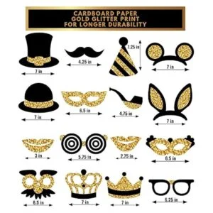 Accesorios para cabina de fotos dorada totalmente