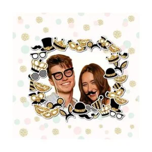 Accesorios para cabina de fotos dorada totalmente