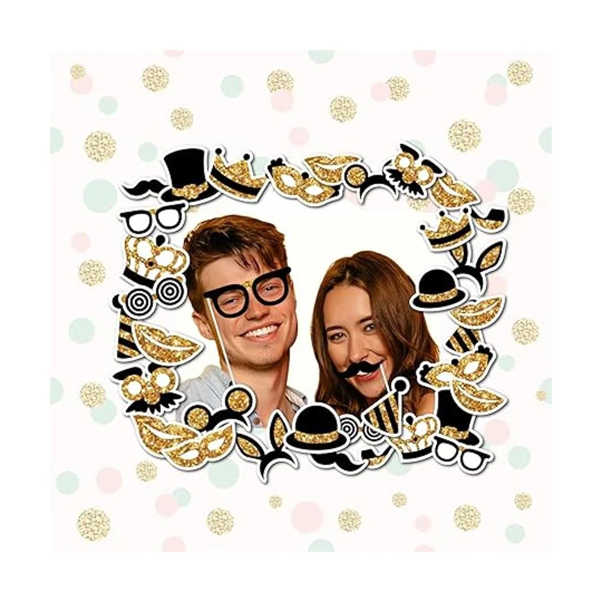 Accesorios para cabina de fotos dorada totalmente