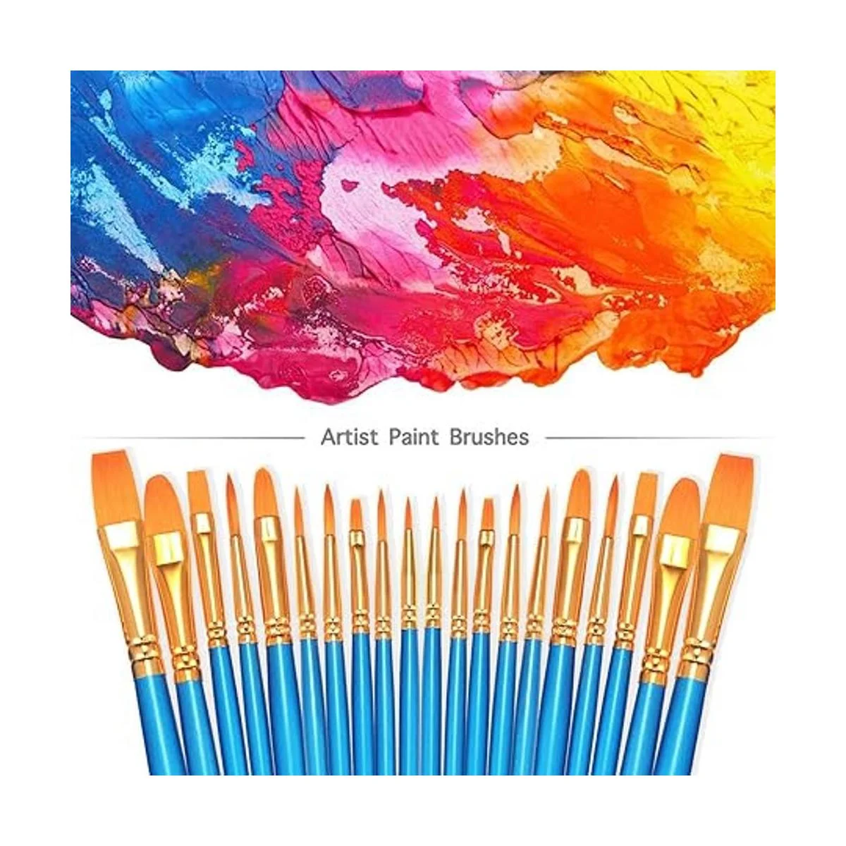 BOSOBO Juego de 2 pinceles de pintura 20 unidades punta