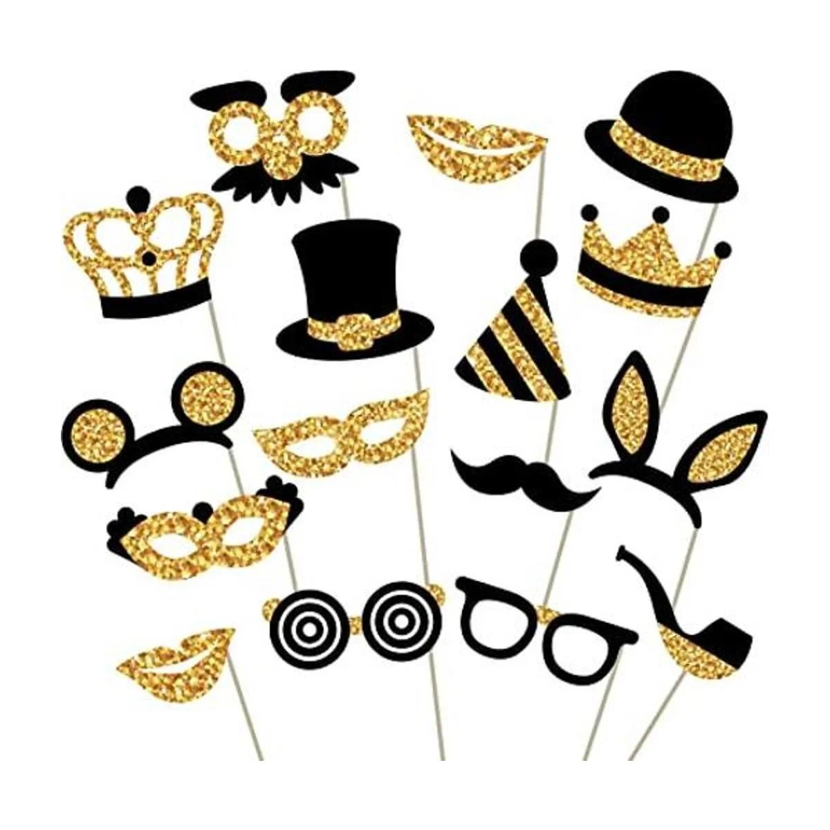 Accesorios para cabina de fotos dorada totalmente