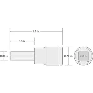 TEKTON Unidad de 38 pulgadas x enchufe de punta hexagonal_6
