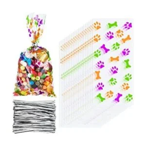 Maitys 100 bolsas de celofán con estampado de hueso de_1