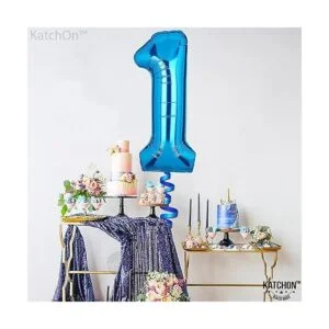 Globo gigante azul 1 para primer cumpleaños 40 pulgadas_6
