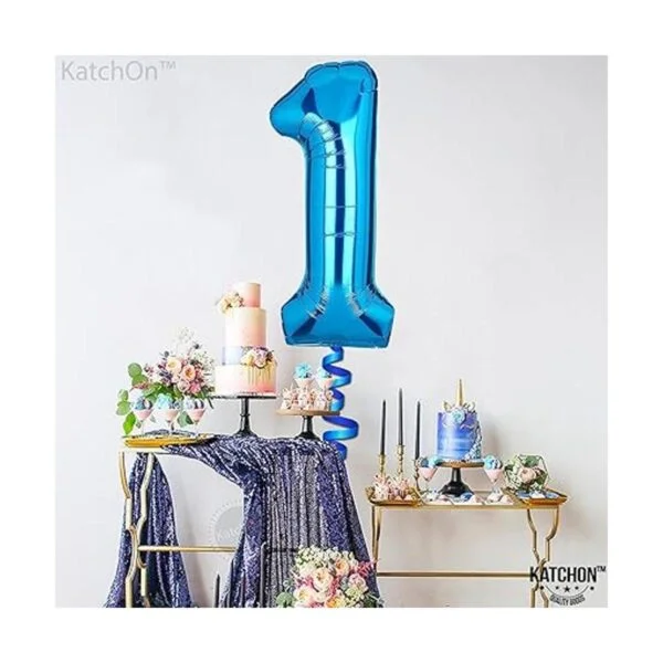 Globo gigante azul 1 para primer cumpleaños 40 pulgadas_6