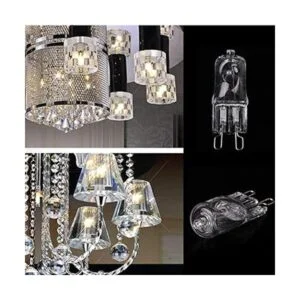 Paquete de 9 bombillas halógenas G9 de 40 W lente