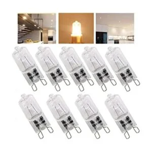Paquete de 9 bombillas halógenas G9 de 40 W lente