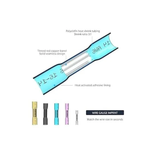 Conectores de cable termorretráctiles 100 piezas de 2216_3