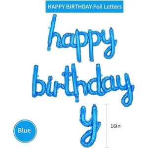 Globos de feliz cumpleaños azules de 16 pulgadas letras_2