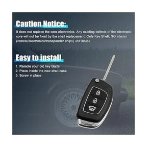 uxcell Carcasa plegable de 3 botones sin cortar con mando_6