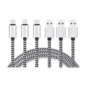 Ailun Paquete de 3 cables USB tipo C de 6 pies cables de_1