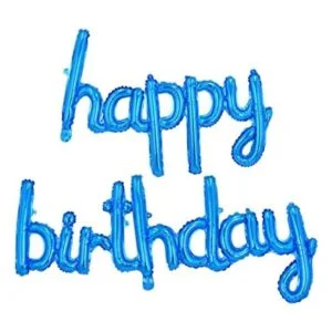 Globos de feliz cumpleaños azules de 16 pulgadas letras_1