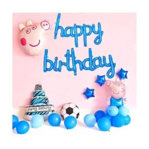 Globos de feliz cumpleaños azules de 16 pulgadas letras_3