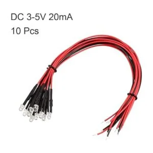 uxcell 10 bombillas LED con cable de 0.118 in luz blanca_2