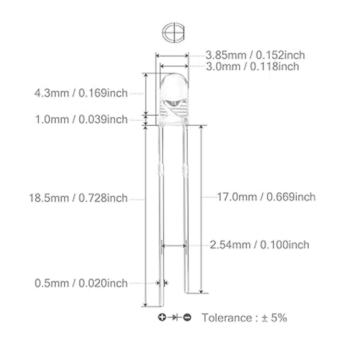 3mmleddiode 3mmled Diodo transparente redondo de LED de_2