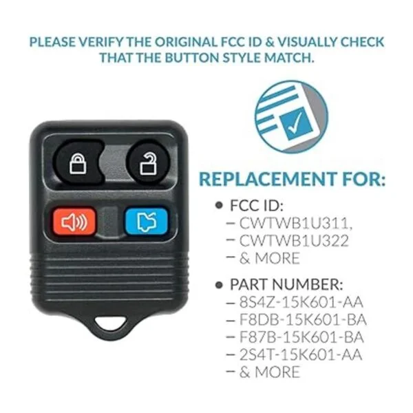 Keyless2Go Recambio de llavero de auto con control remoto_4