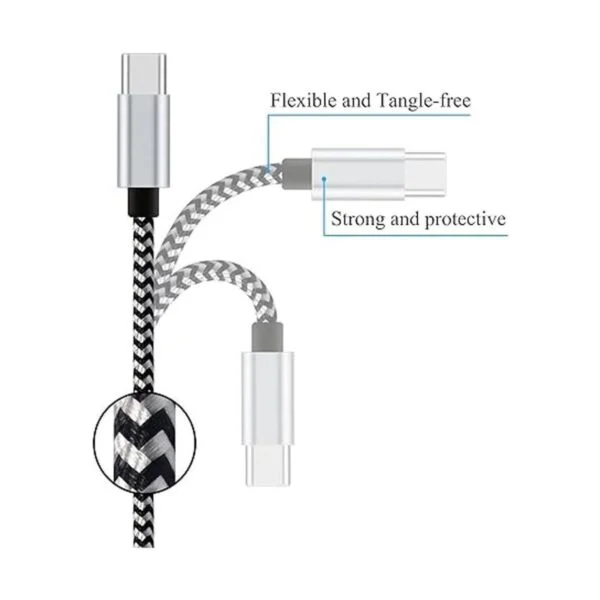 Ailun Paquete de 3 cables USB tipo C de 6 pies cables de_3