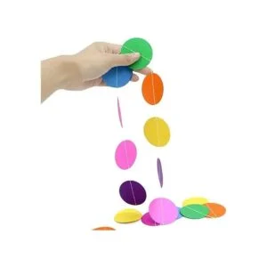 RUBFAC 5 guirnaldas de papel coloridas con puntos