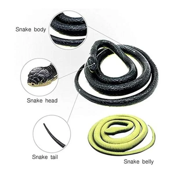 Brandonsuper Serpiente Mamba realista de goma negro 52_2