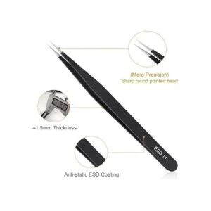 Kaverme Juego de 6 pinzas de precisión acero inoxidable_2