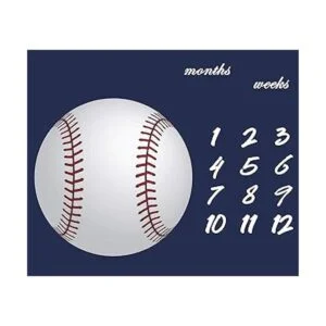 FFUN SOUL White Baseball Baby Milestone Blanket Large_2