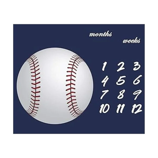 FFUN SOUL White Baseball Baby Milestone Blanket Large_2