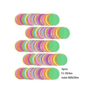 RUBFAC 5 guirnaldas de papel coloridas con puntos