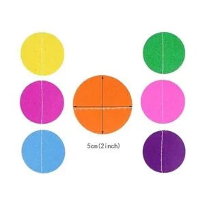 RUBFAC 5 guirnaldas de papel coloridas con puntos