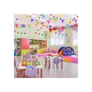 RUBFAC 5 guirnaldas de papel coloridas con puntos