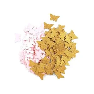 Confeti de doble cara con purpurina dorada y rosa de_1