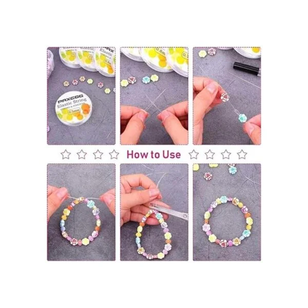 Cordón elástico para hacer joyas Paxcoo 6 rollos de