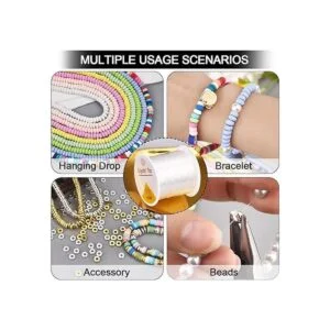 OBSEDE Cordón elástico de 0.020 in para hacer joyas_5