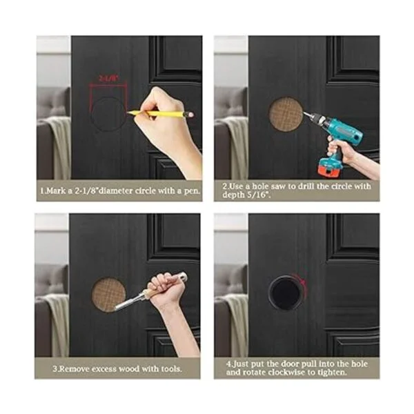 Enconker Paquete de 4 tiradores para puerta de armario de_5
